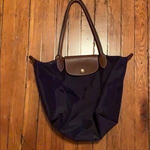 Dark plum longchamp purse